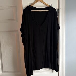 Tahari Black V-Neck Tunic Top